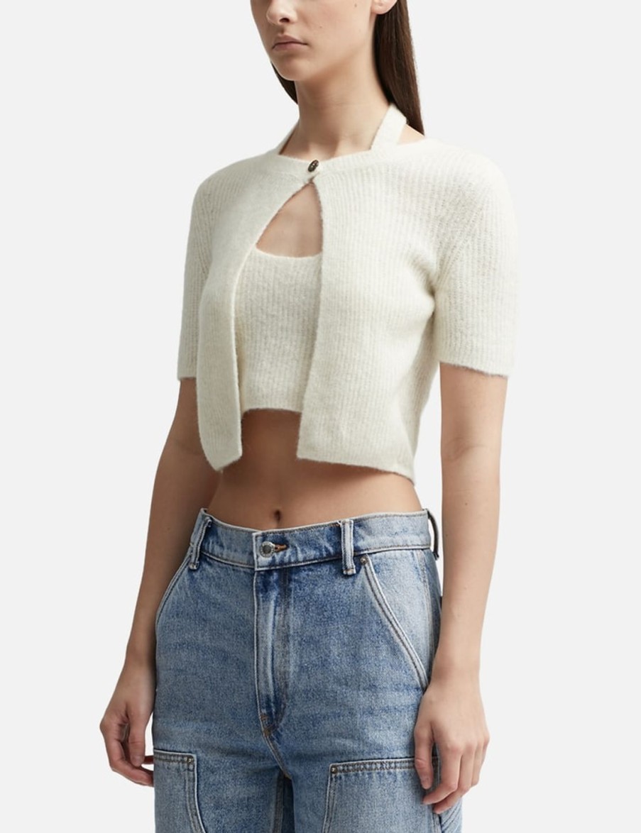 Women T By Alexander Wang Sweaters & Knits | Layered Short Sleeve Cardigan White