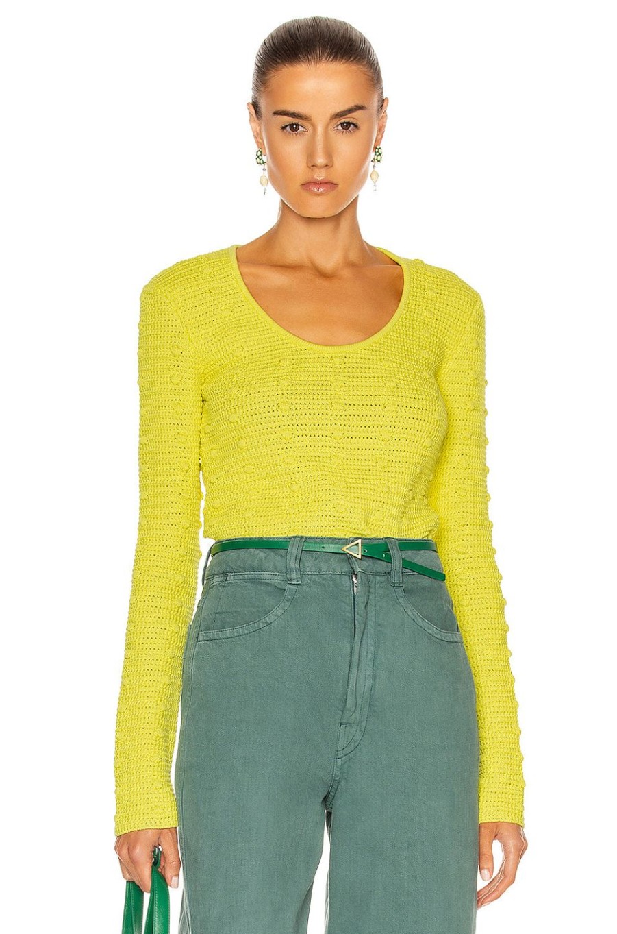 Women Bottega Veneta Sweaters & Knits | Pom Pom Sweater Limoncello