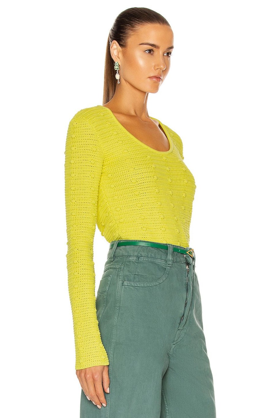 Women Bottega Veneta Sweaters & Knits | Pom Pom Sweater Limoncello