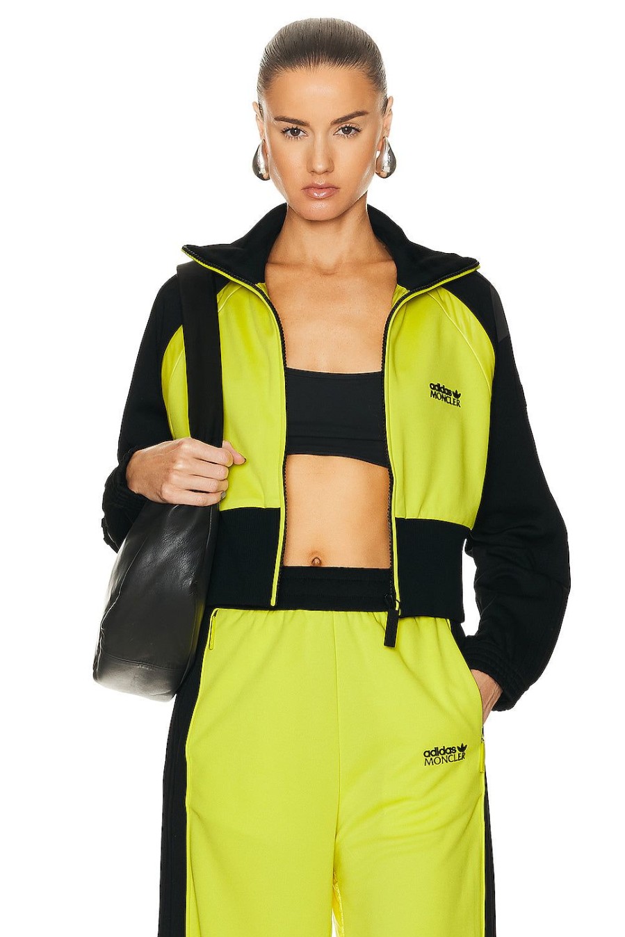 Women Moncler Genius Sweaters & Knits | X Adidas Zip Up Cardigan Yellow & Black