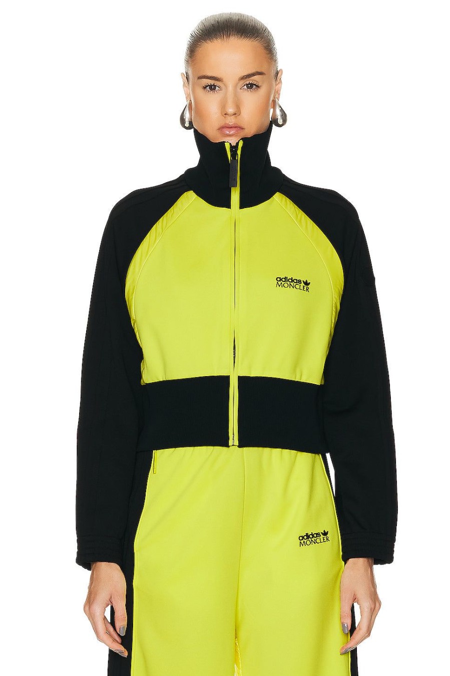 Women Moncler Genius Sweaters & Knits | X Adidas Zip Up Cardigan Yellow & Black