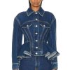 Women Alexander McQueen Jackets & Coats | Denim Jacket Blue Stone Wash