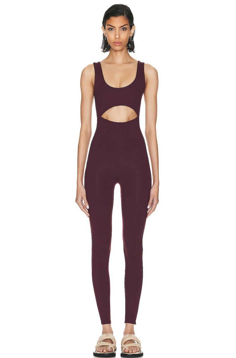 Women Live The Process Activewear | Cut Out Jumpsuit Acai Berry