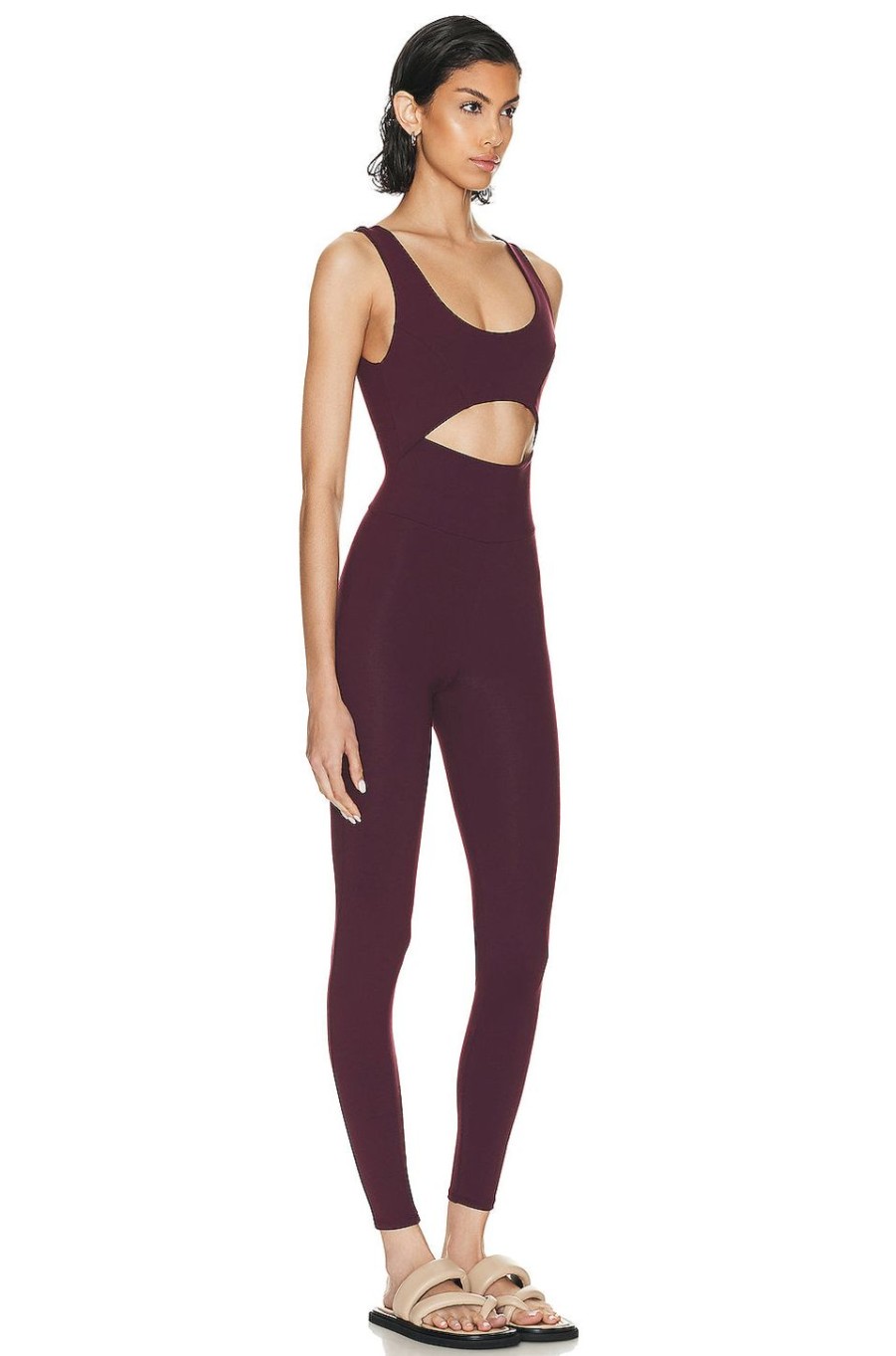 Women Live The Process Activewear | Cut Out Jumpsuit Acai Berry