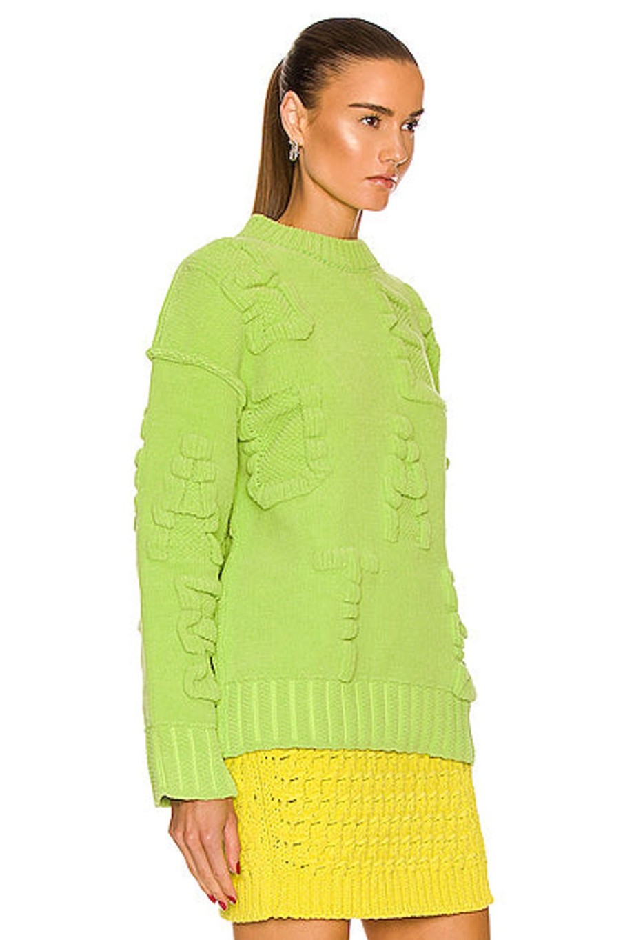 Women Bottega Veneta Sweaters & Knits | Alphabet Chenille Knit Sweater Caterpillar