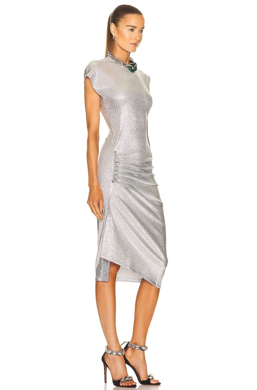 Women RABANNE Dresses | Midi Dress Silver