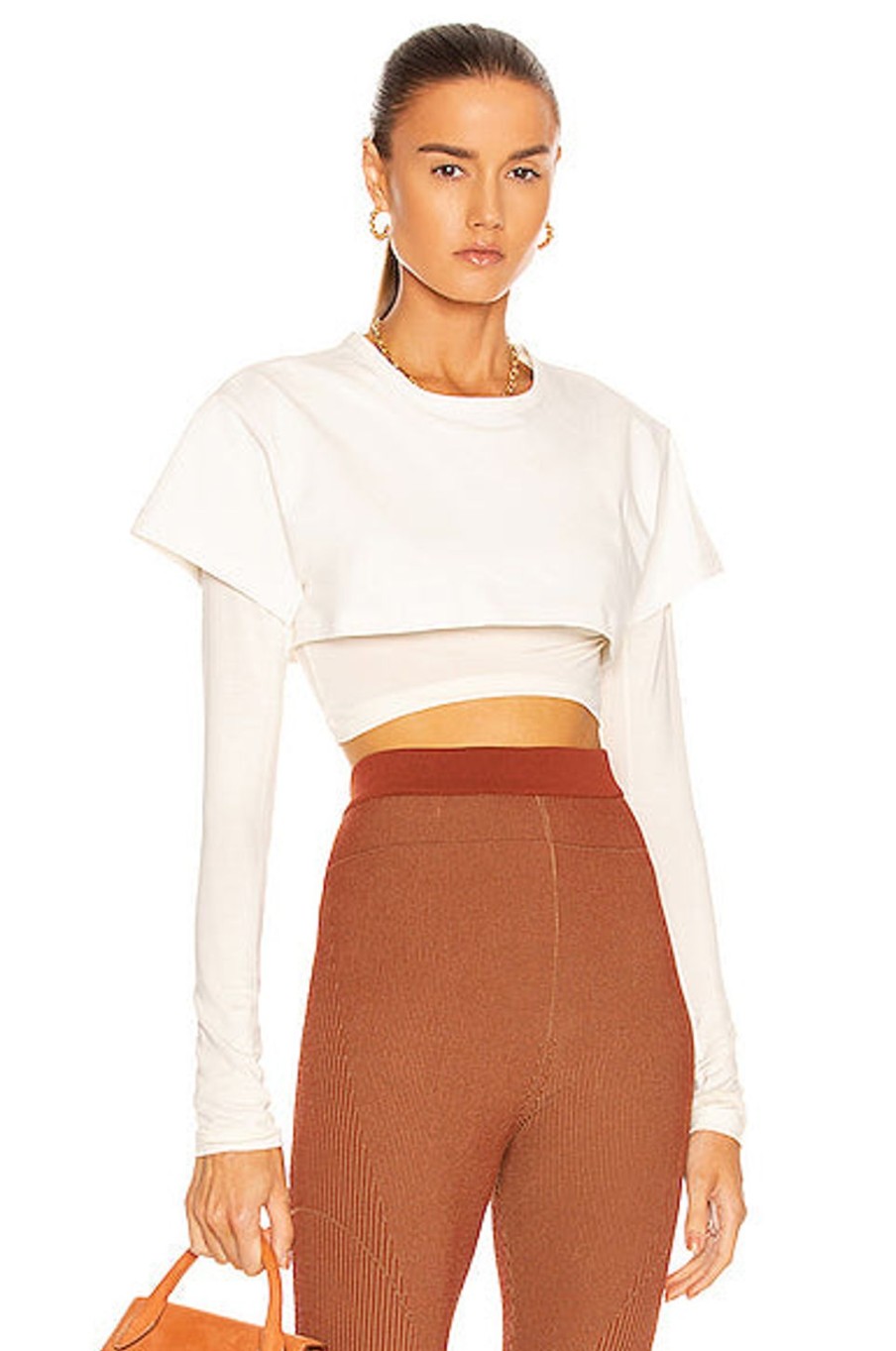 Women JACQUEMUS Tops | Le Double T-Shirt Off White