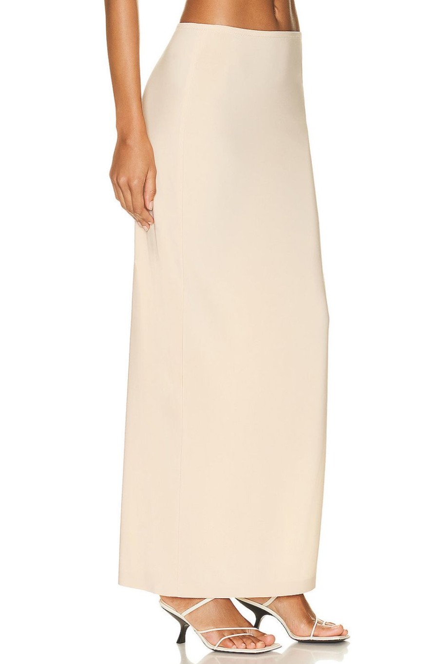 Women Norma Kamali Skirts | Side Slit Long Skirt Con Leche