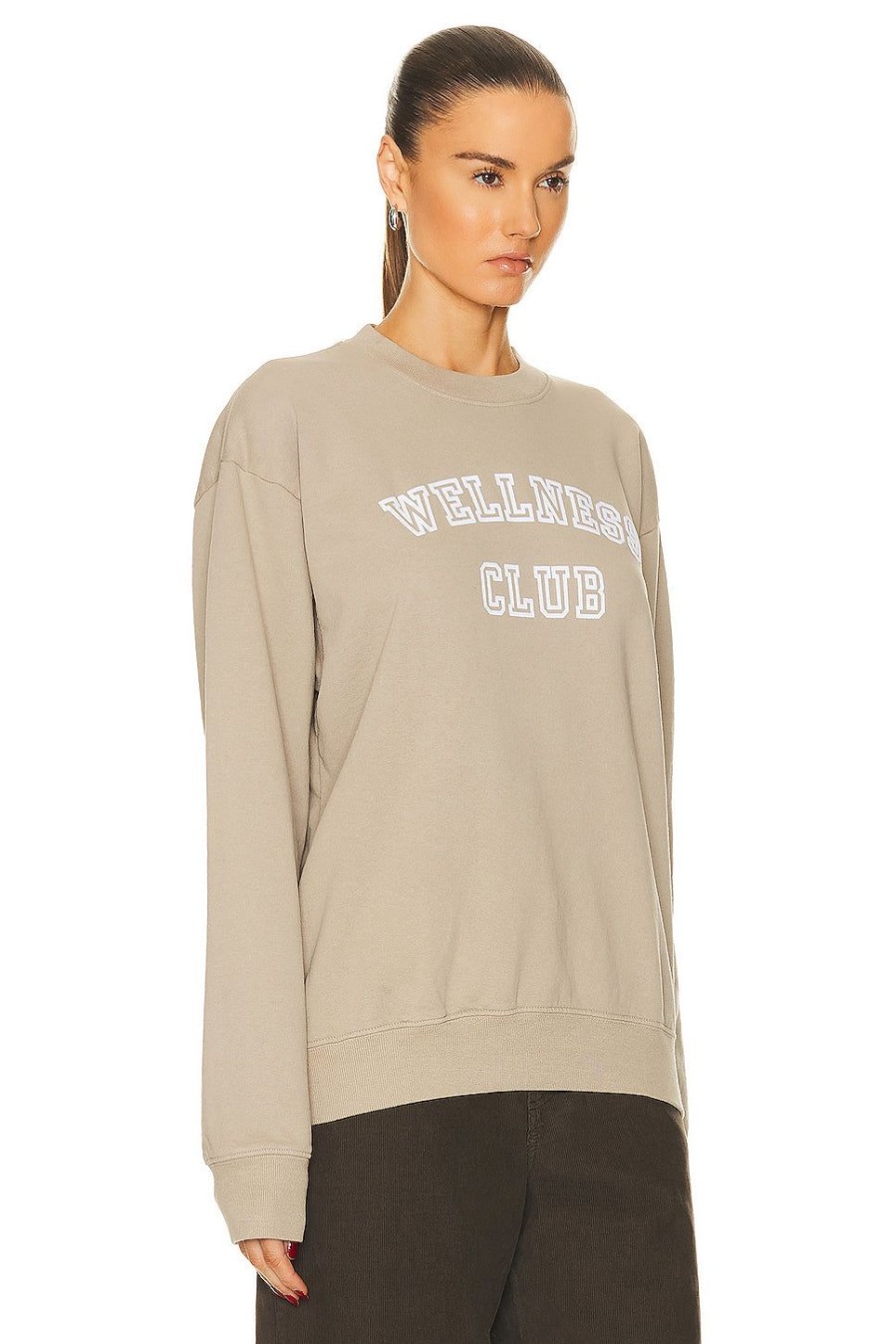 Women Sporty & Rich Sweaters & Knits | Wellness Club Flocked Crewneck Sweater Elephant