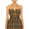 Women Zimmermann Tops | Luminosity Check Bodice Top Olive Check