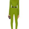 Women Alexandre Vauthier Jumpsuits & Rompers | Long Sleeve Jumpsuit Olive Green