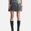 Women Thom Browne Skirts | Plain Weave Mini Pleated 4-Bar Skirt Grey