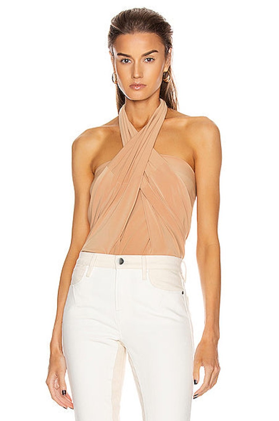 Women Norma Kamali Tops | All In One Bodysuit Nude