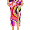 Women Emilio Pucci Skirts | Gathered Skirt Arancio & Rosa