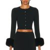 Women Alexander Wang Sweaters & Knits | Crewneck Cardigan Black