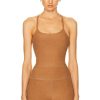 Women Beyond Yoga Tops | Spacedye Slim Racerback Cropped Tank Top Caramel Toffee Heather