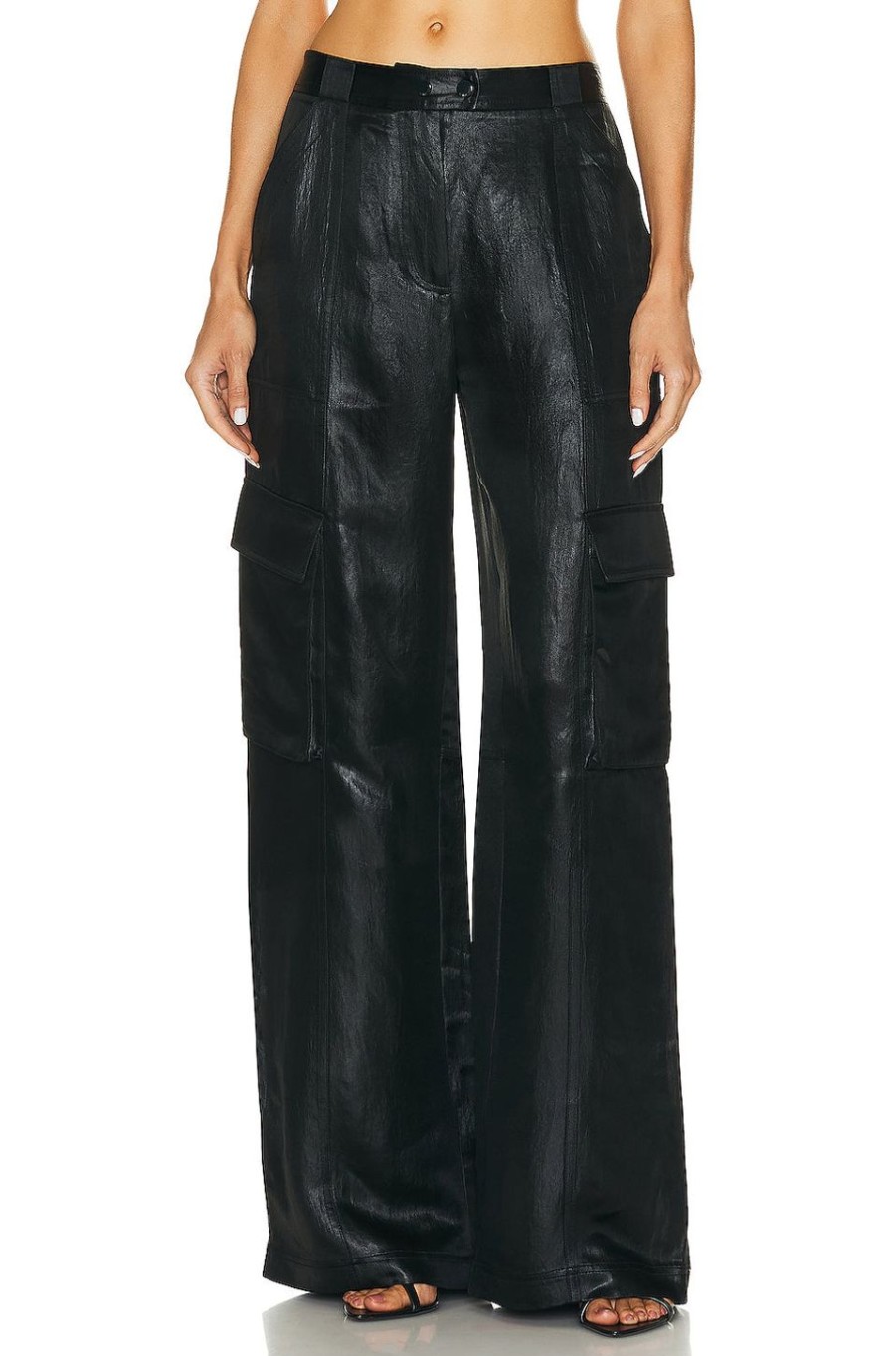 Women SIMKHAI Pants | Beatriz Wide Leg Cargo Pant Black