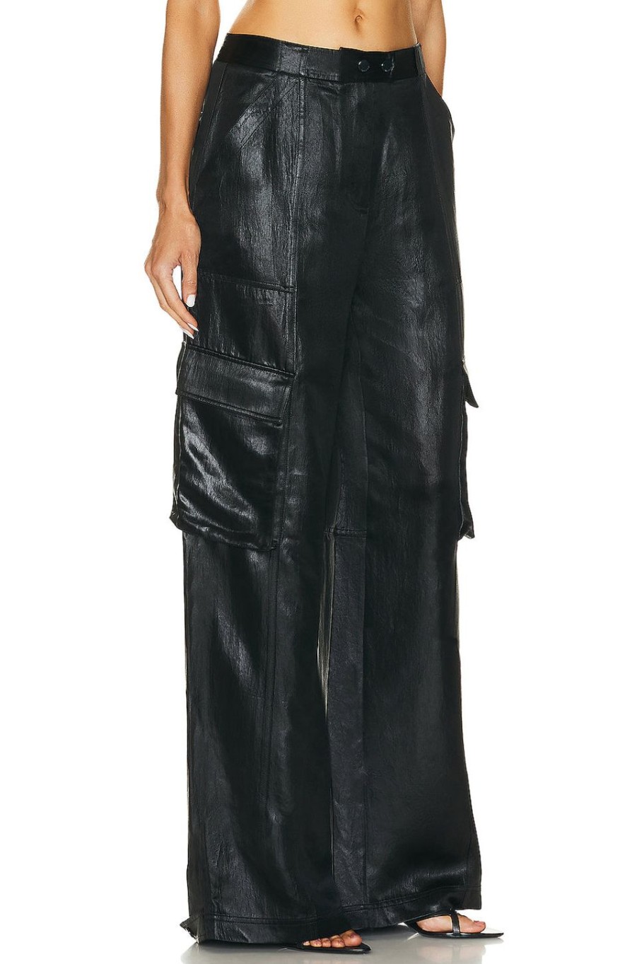 Women SIMKHAI Pants | Beatriz Wide Leg Cargo Pant Black