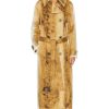 Women Loewe Jackets & Coats | Blurred Print Trench Coat Beige & Multi