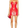 Women David Koma Dresses | Patent Leather Cami Dress Red