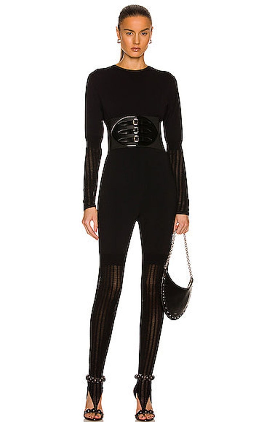 Women ALAÏA Jumpsuits & Rompers | Knit Jumpsuit Noir