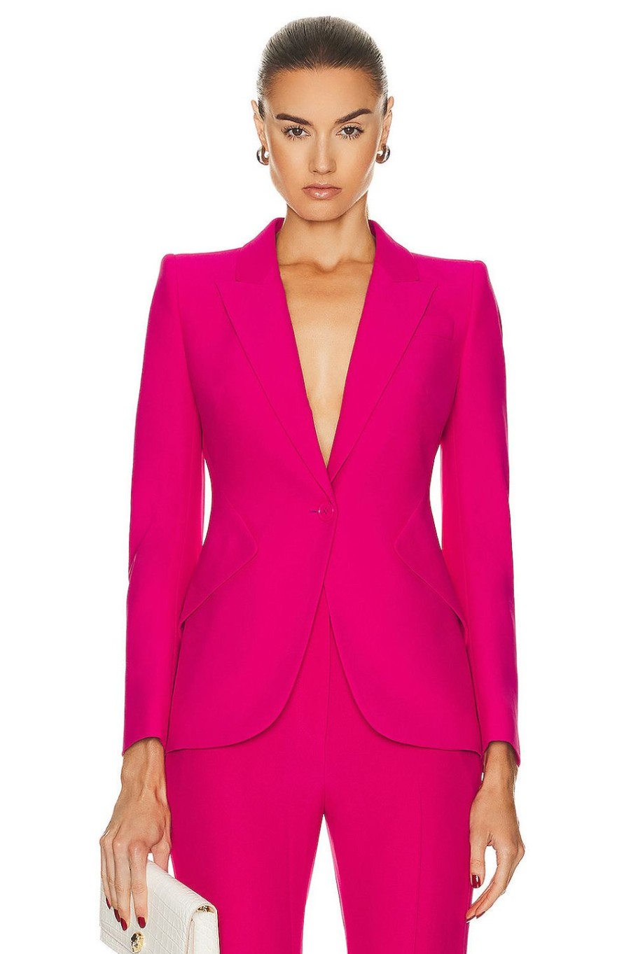 Women Alexander McQueen Jackets & Coats | One Button Jacket Orchid Pink