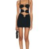 Women Christopher Esber Dresses | Pierced Orbit Mini Dress Black