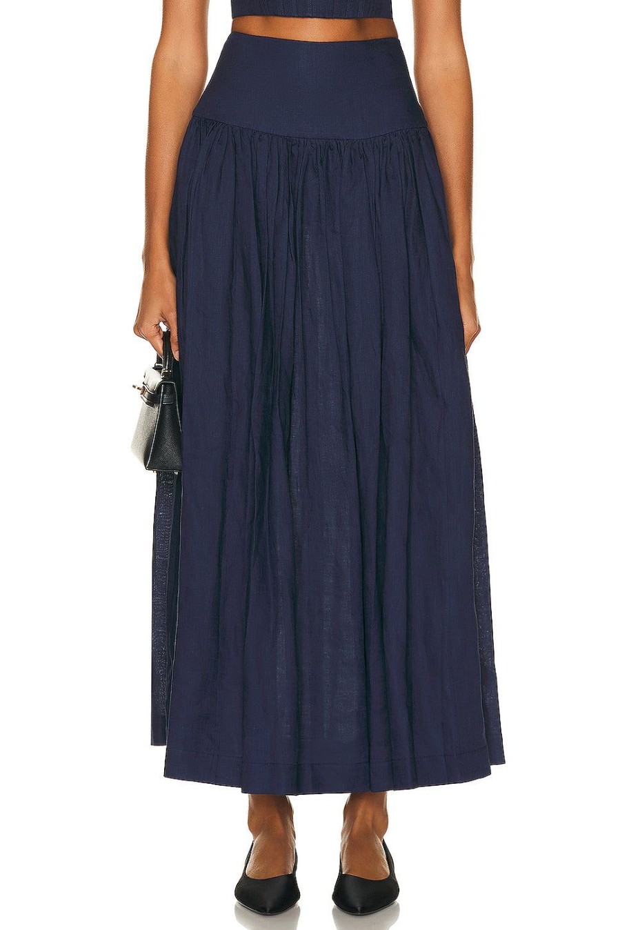 Women Zimmermann Skirts | Alight Basque Midi Skirt Dark Navy