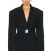 Women David Koma Jackets & Coats | Wide Open Tailored Jacket Black