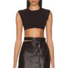 Women Zeynep Arcay Tops | Knit Crop Top Dark Brown