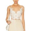 Women Zimmermann Tops | Sensory Velvet Lace Bodice Top Macadamia