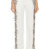 Women BODE Pants | Beaded Wheat Flower Trouser Cream