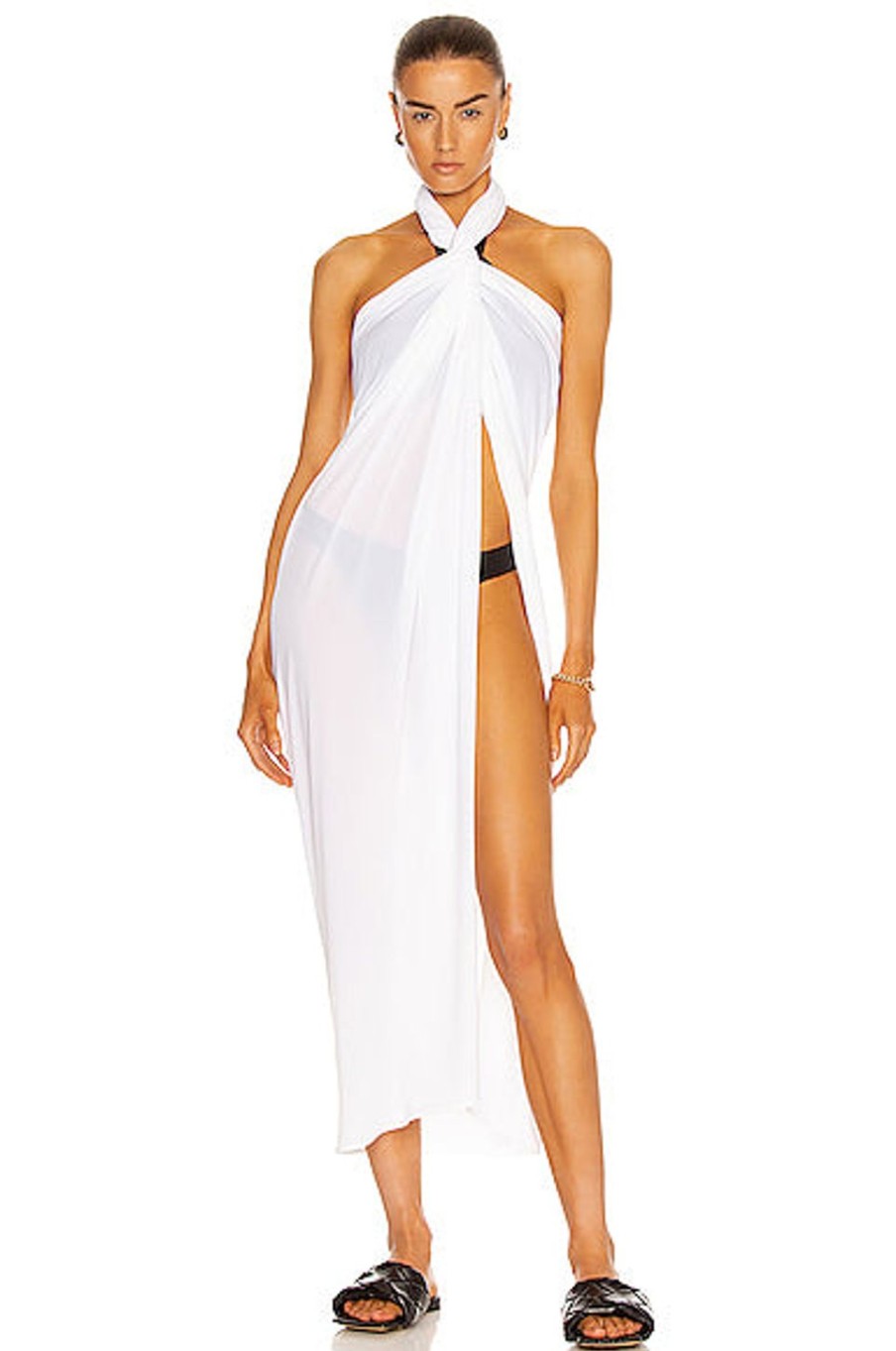 Women Norma Kamali Dresses | Ernie Scarf Dress White