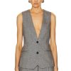 Women REMAIN Tops | Herringbone Waistcoat Coffee Bean Combo