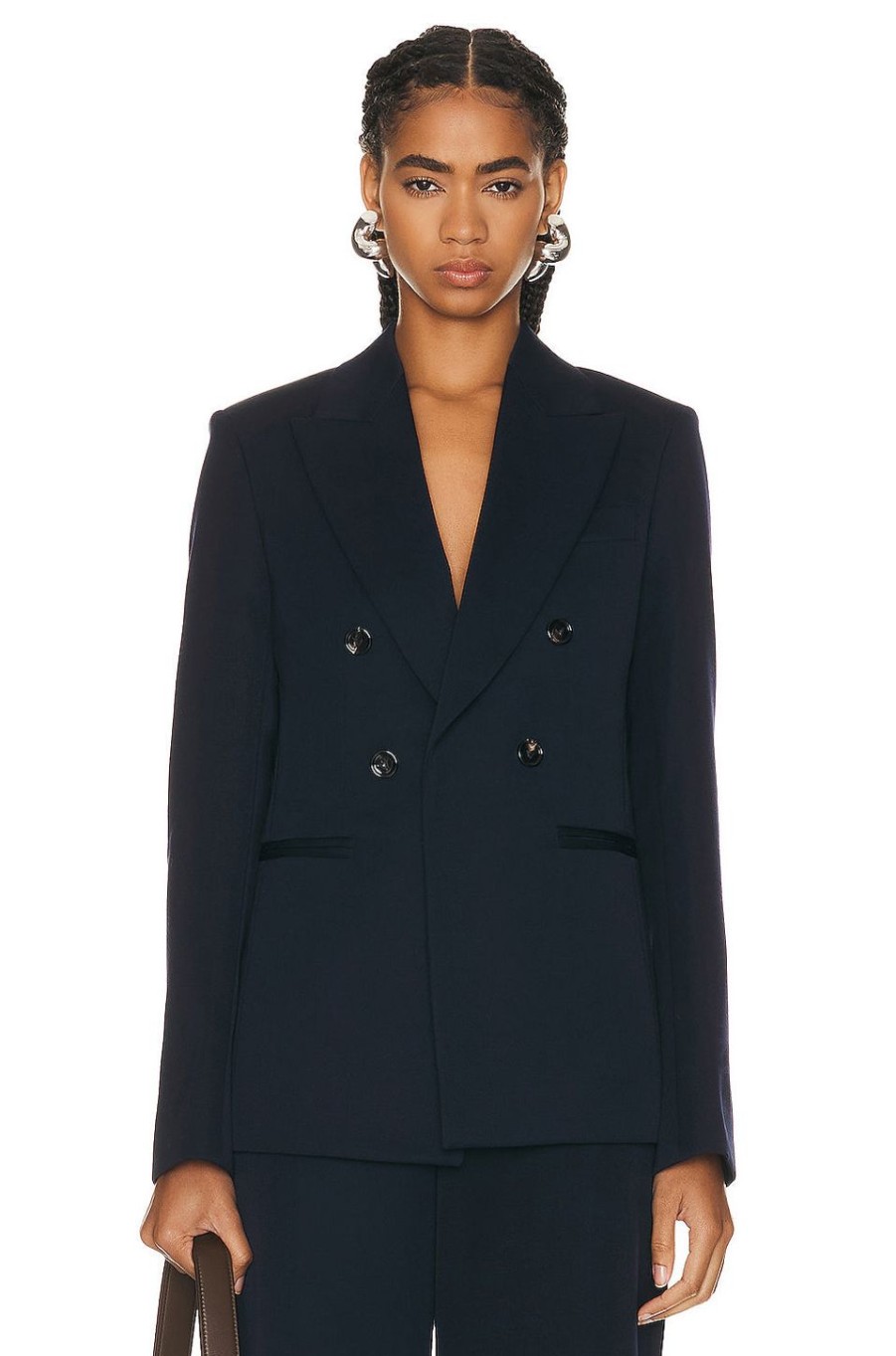 Women Bottega Veneta Jackets & Coats | Tailored Jacket Navy