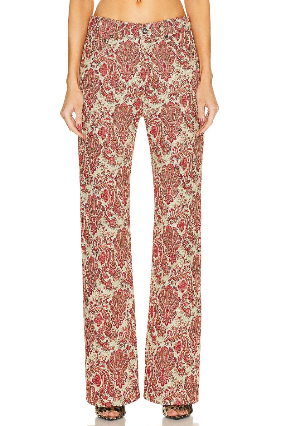 Women PACO RABANNE Pants | Straight Leg Pant Cotton Grunge Tapestry