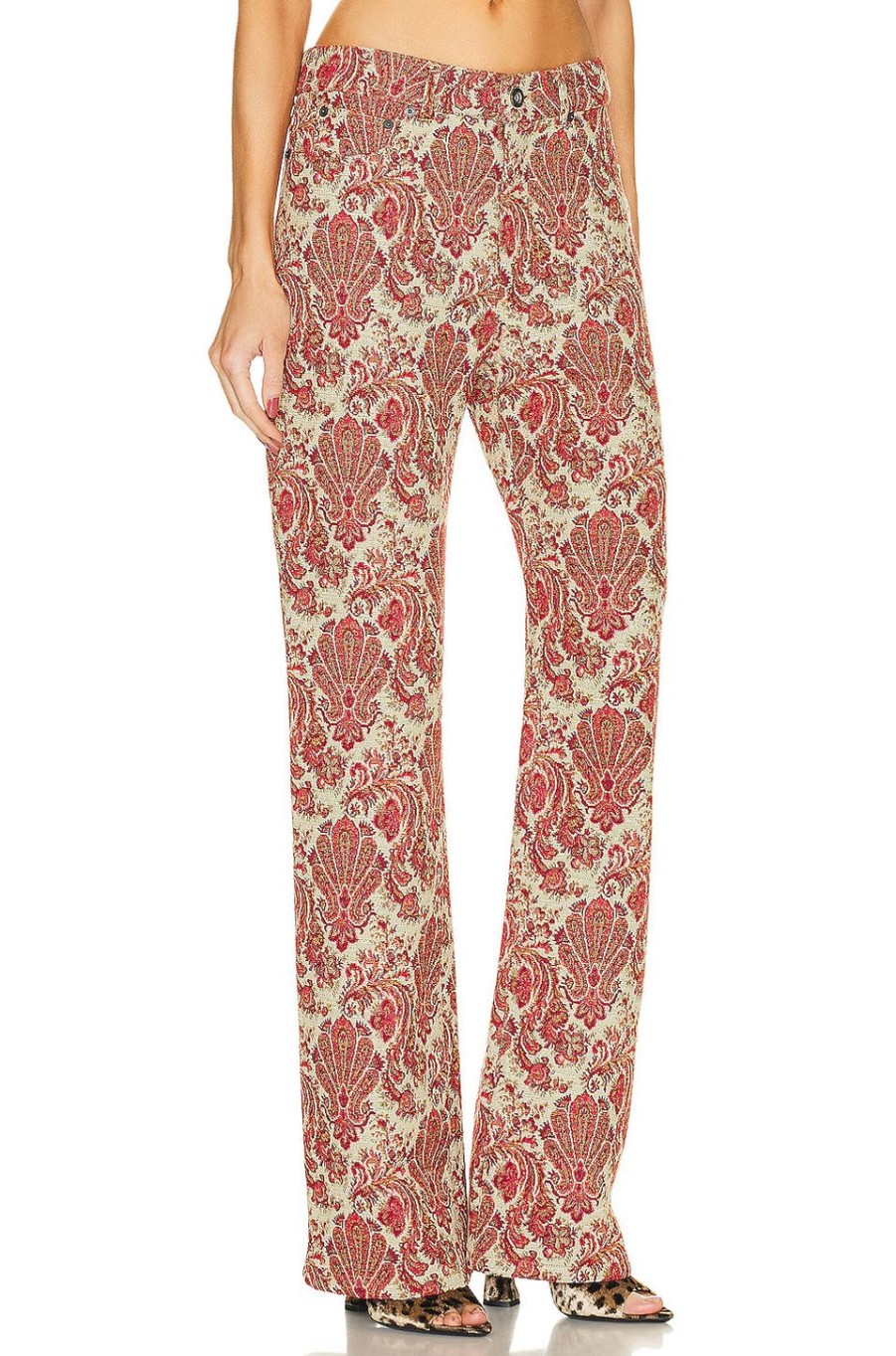 Women PACO RABANNE Pants | Straight Leg Pant Cotton Grunge Tapestry