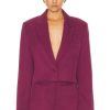 Women RTA Jackets & Coats | Cropped Single Breasted Blazer Boysenberry