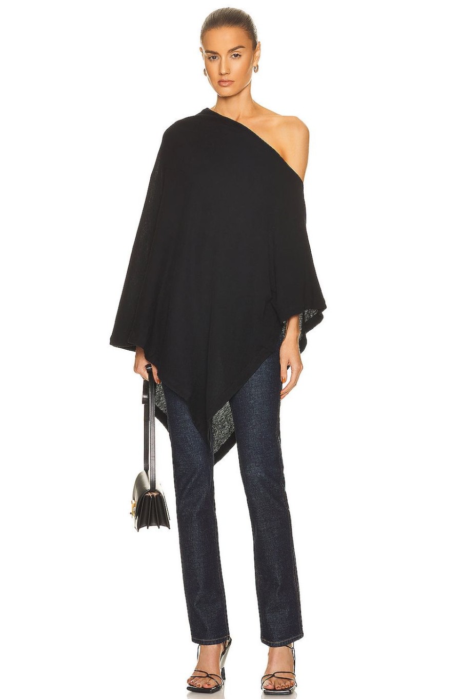 Women Enza Costa Jackets & Coats | Cashmere Poncho Black