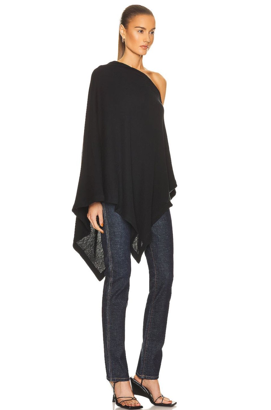 Women Enza Costa Jackets & Coats | Cashmere Poncho Black