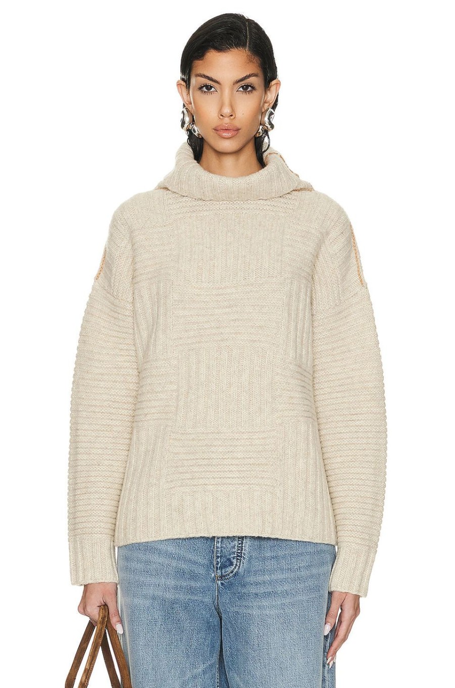 Women Bottega Veneta Sweaters & Knits | High Neck Sweater Sea Salt