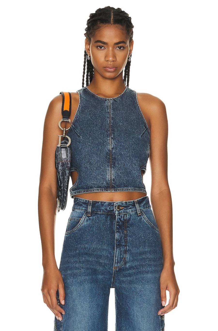 Women Chloe Tops | Tank Faded Denim