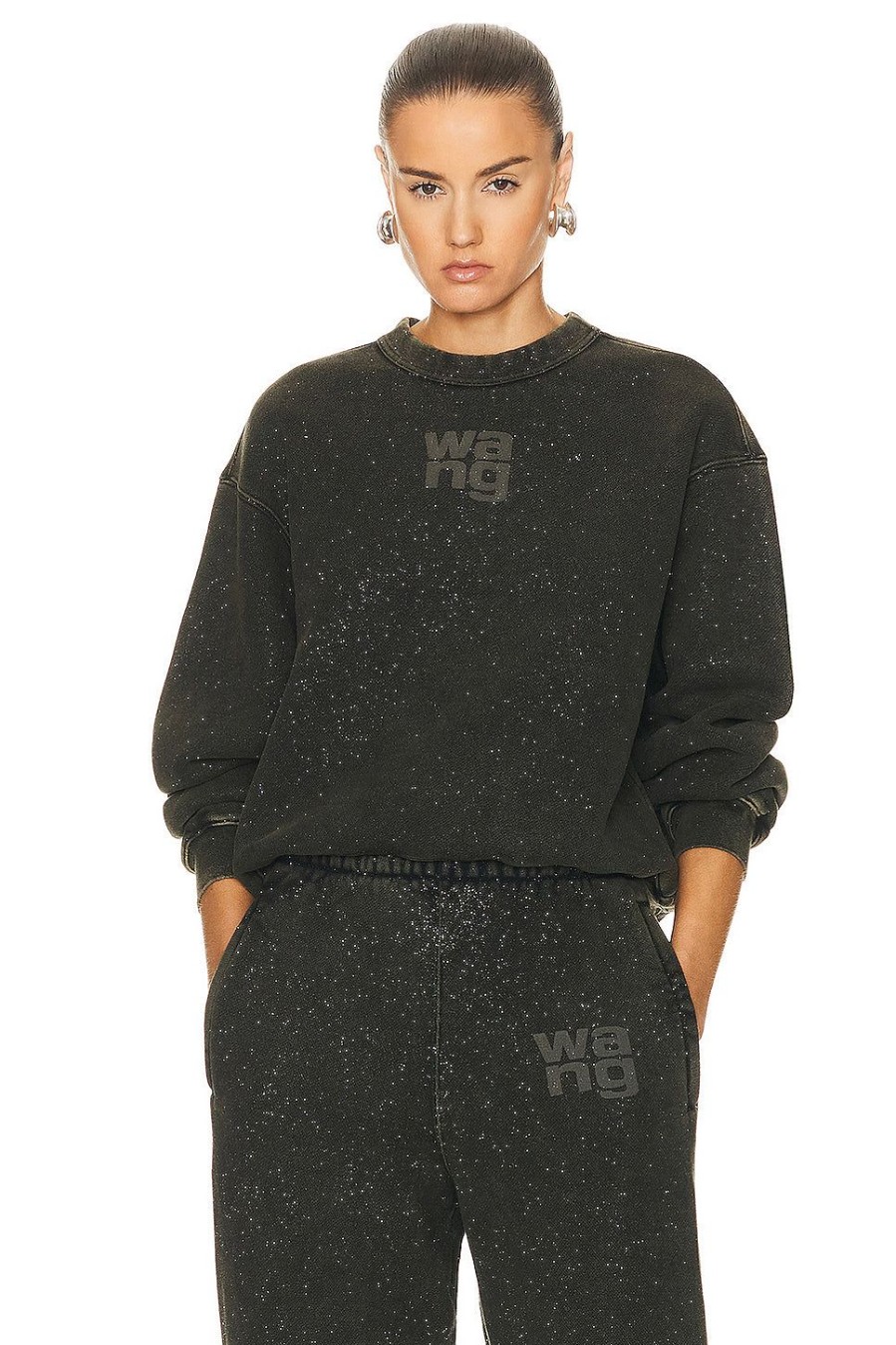 Women Alexander Wang Sweaters & Knits | Essential Sweatshirt Army Green