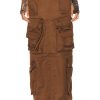 Women Diesel Skirts | Cargo Maxi Skirt Brown