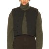 Women Lemaire Jackets & Coats | Wadded Gilet Vest Forest Brown