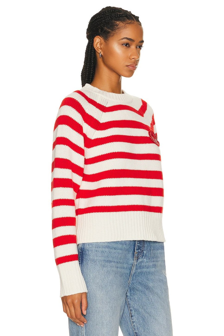 Women Moncler Sweaters & Knits | Long Sleeve Sweater Red Stripe