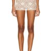 Women Marine Serre Shorts | Jacquard Knit Short Beige