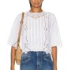 Women Isabel Marant Tops | Kory Embroidered Ramie Blouse White