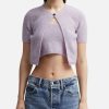 Women T By Alexander Wang Sweaters & Knits | Layered Short Sleeve Cardigan Purple