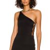 Women Norma Kamali Tops | One Shoulder X Mio Bodysuit Black